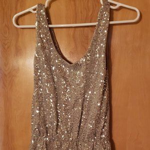 EXPRESS Sequin Silver Cocktail Dress Small